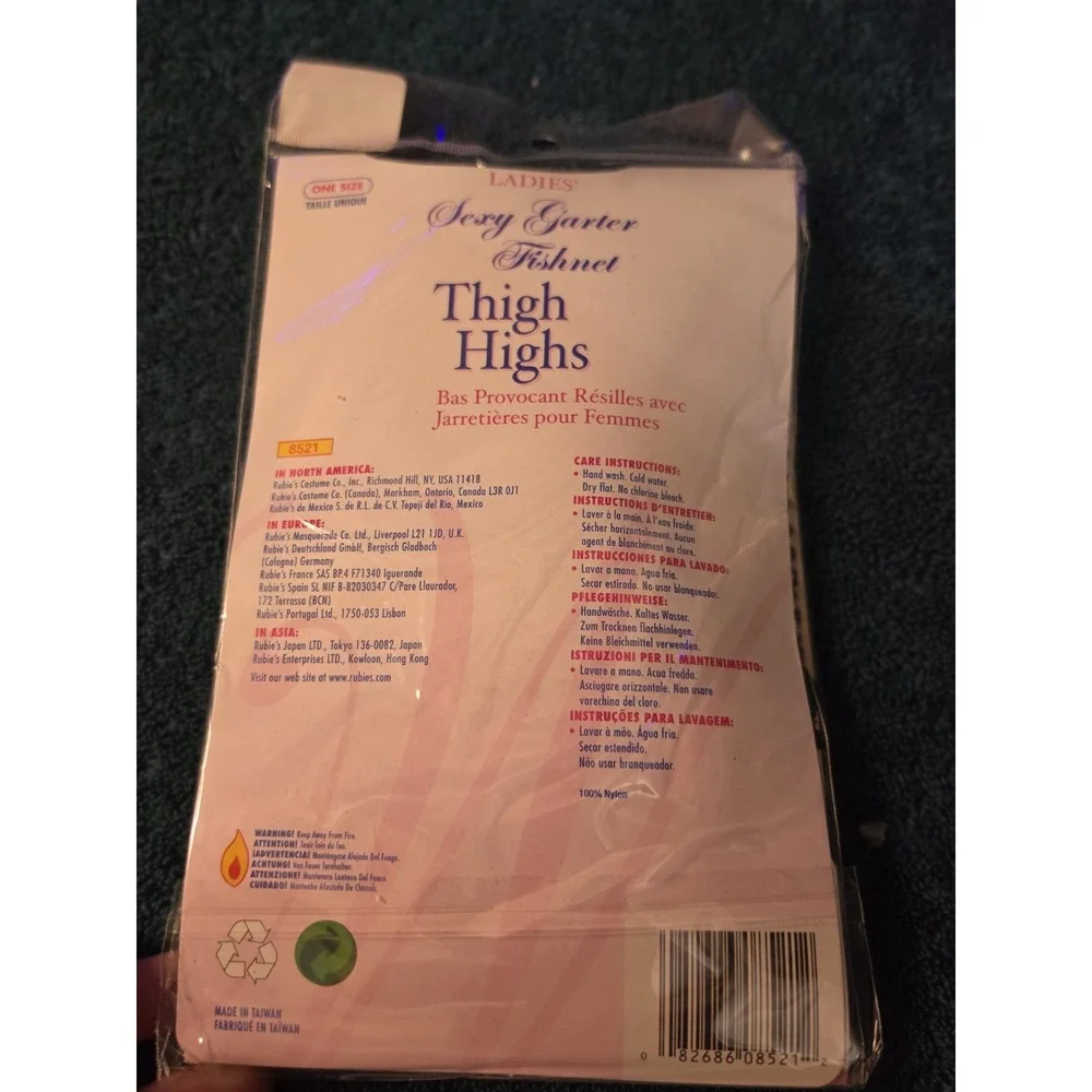 Vtg New Old Stock Sexy Fishnet Tights Black ladies Rubies 8521